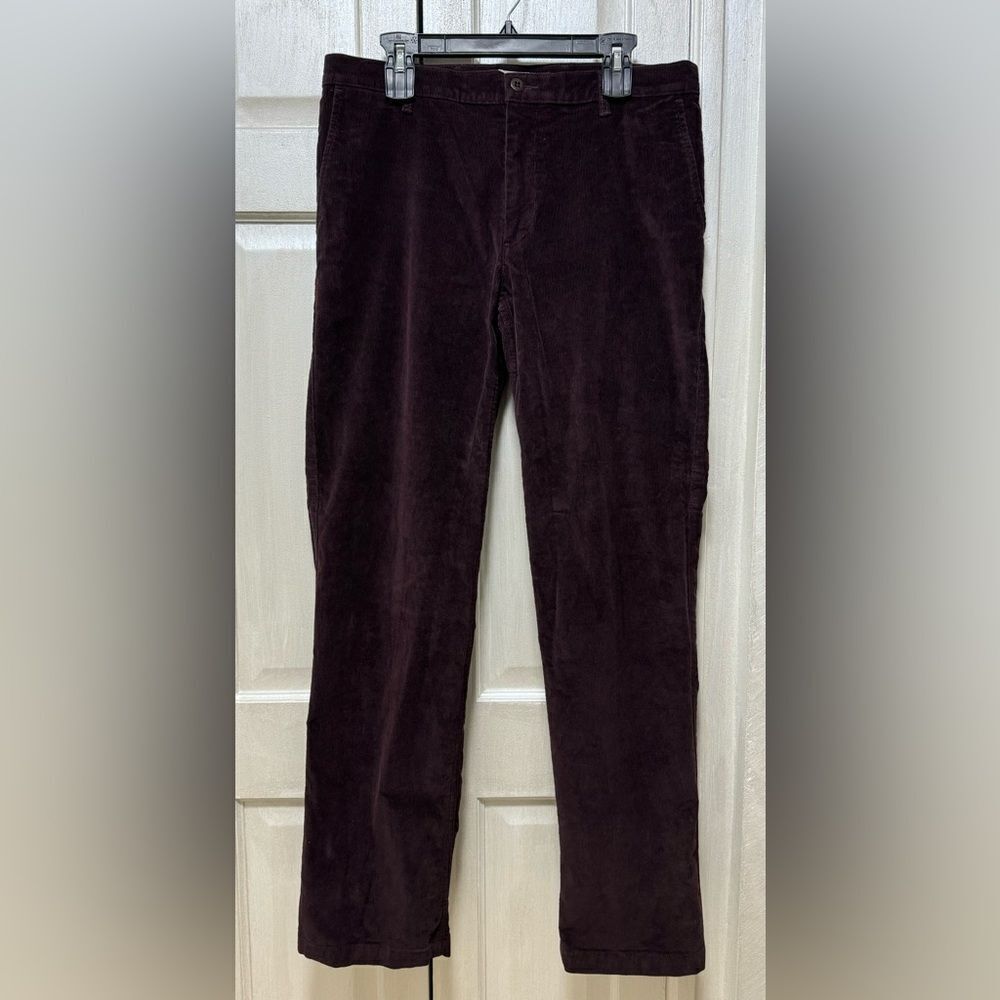 Dockers Straight Fit Men’s W34 L34 Burgundy Corduroy Cotton Chino Casual Pants